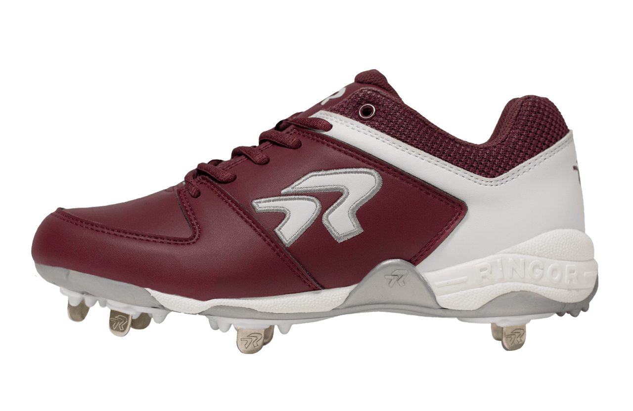 Softball Cleats - Women's Flite Metal Cleats by Run2Day - Maroon